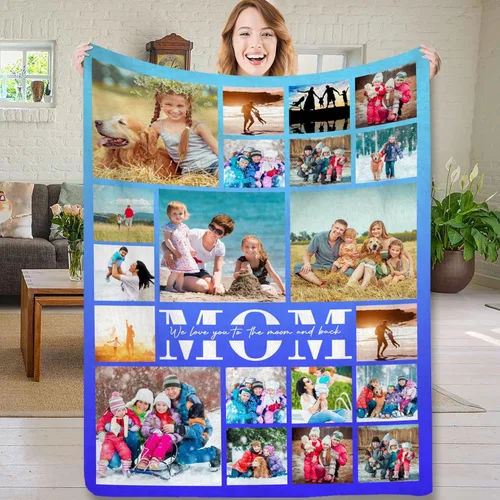 Miniatura 17 de Regalos de novia para San Valentín, collages de fotos personalizados en mantas, regalos de cumpleaños para mamá, novia, esposa, manta suave