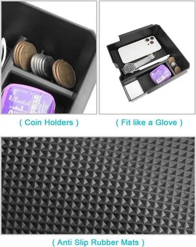 Miniatura 8 de CDEFG Organizador de consola central para Ford Ranger 2026 2026 (Raptor/Lariat/XLT/XL) Accesorios Bandeja de consola central reposabrazos caja