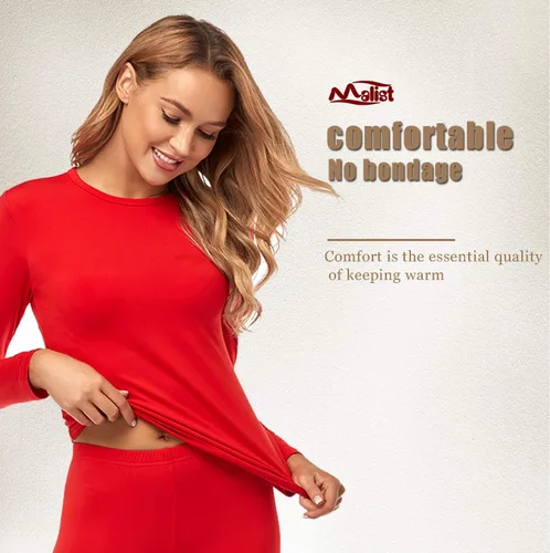 Miniatura 4 de Ropa interior térmica para mujer, parte superior larga ultra suave con forro polar