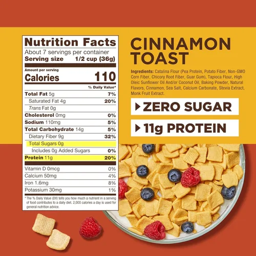 Miniatura 2 de Catalina Crunch - Cereal apto para dietas cetogénicas, bajo en carbohidratos, sin azúcar, gluten ni granos, snacks veganos de proteína vegetal, 2