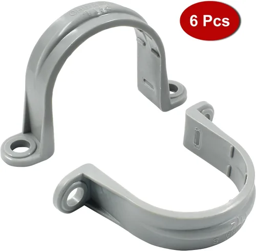 Miniatura 5 de Bonsicoky 6 correas de tubo de PVC de 1-1/2 pulgadas, correas de plástico de dos agujeros, correa de conducto de plástico para tubos de PVC cables