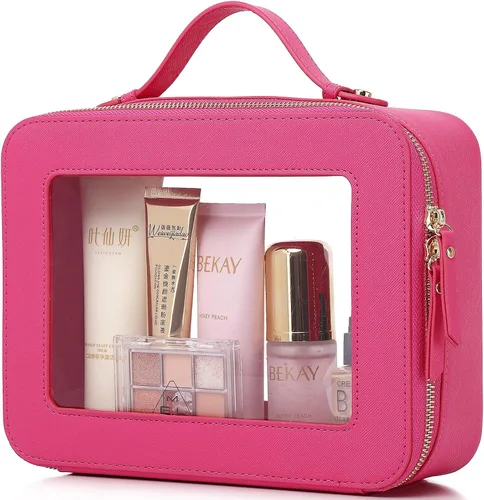 Miniatura 76 de Pinkmik Pequeña bolsa de maquillaje, mini estuche transparente para maquillaje y neceser con cremallera, organizador de bolsos para mujer