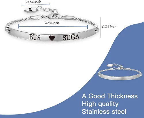 Miniatura 7 de Eigso KPOP Bangtan Boys Bracelet Love Yourself Chain Bracelet SUGA JIN JIMIN V JHOPE RM JK KPOP Army Fans Gifts KPOP Army Korean Group ARMY Gift