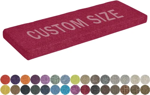 Miniatura 9 de Cojín de banco de tamaño personalizado, 30 colores, cojín de asiento de ventana panorámica, espuma gruesa de tapicería de 1.18 pulgadas, 1.97