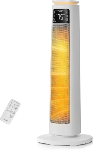 FOHERE - Calentador de espacio para habitación grande, calentadores eléctricos de 24 pulgadas para uso en interiores con termostato y control