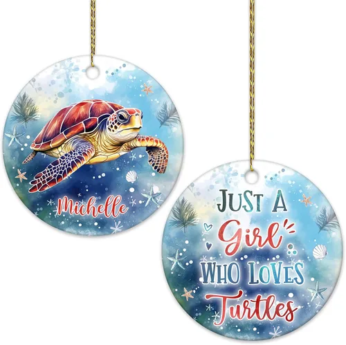 Miniatura 19 de Hyturtle Adorno de Navidad personalizado, con nombre personalizado, círculo de cerámica, para amantes de las abejas, decoración de árbol, regalo