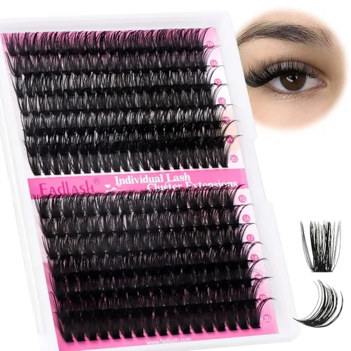 Miniatura 103 de Racimos de pestañas 10-16mm 144 piezas Bandeja mixta Pestañas individuales Rizo D Pestañas individuales en racimo Extensiones de pestañas