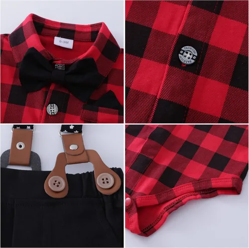Miniatura 4 de Ropa de bebé niño 0-18M Traje de bebé niño 4 unids Ropa de vestido de bebé Conjuntos de esmoquin para bebés