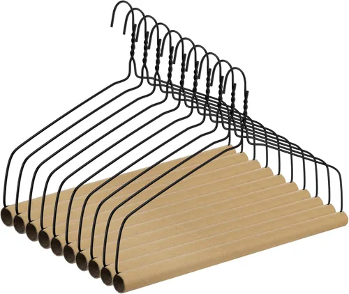Miniatura 9 de Didaey 10 juegos de perchas resistentes de 18 pulgadas con alambre de acero de aleación de calibre 10.5 fuerte para artículos pesados (plateado)