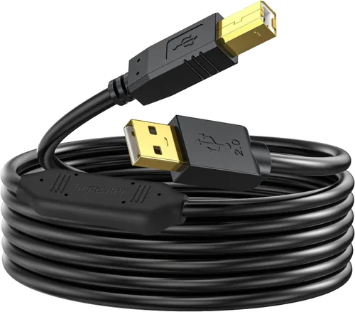Miniatura 8 de Cable de impresora USB A a USB B, compatible con HP, Canon, Brother, Dell, Epson y más, 25 pies