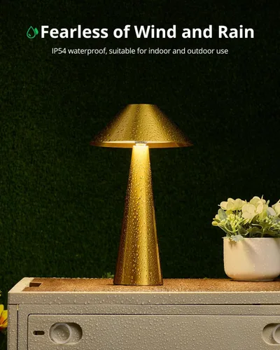 Miniatura 6 de Bojim Lámpara de mesa inalámbrica recargable, luces LED de mesa inalámbricas, funciona con pilas, táctil para 3 colores regulables, impermeable IP54