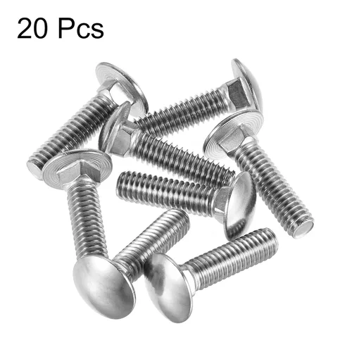 Miniatura 3 de uxcell Perno de carro 5/16-18x1-1/4 Cabeza redonda Cuello cuadrado Acero inoxidable 304 20pcs