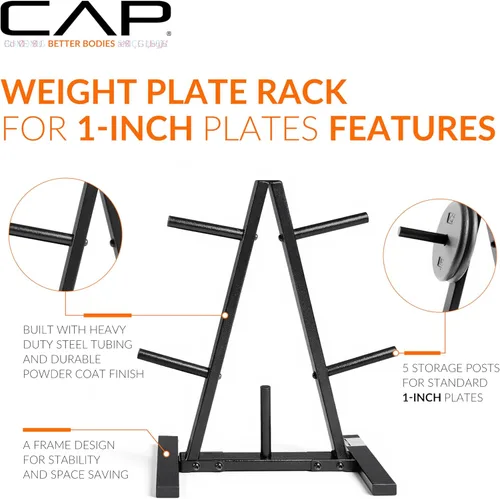 Miniatura 3 de CAP Barbell Weight Plate Rack for 1-Inch Weight Plates