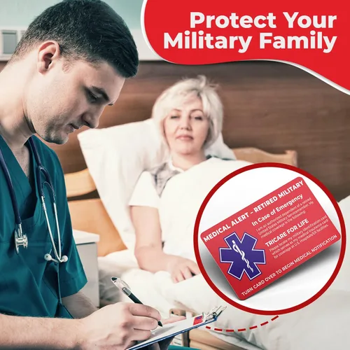 Miniatura 6 de Tarjeta de alerta médica militar retirada de Estados Unidos - Solo dependientes militares - Información de contacto médico de emergencia