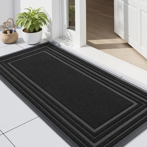 Miniatura 26 de Buganda Tapete para Puerta Delantera Entrada Interior y Exterior, Tapetes de Goma Natural Antideslizantes, Fácil de Limpiar, Perfil Bajo, Atrapa
