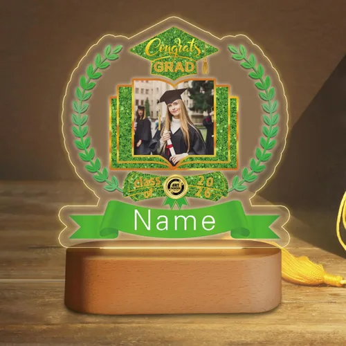 Miniatura 25 de Regalos de graduación personalizados luz nocturna con nombre de foto, lámpara LED de graduación personalizada 2026 para mujeres y hombres, regalos