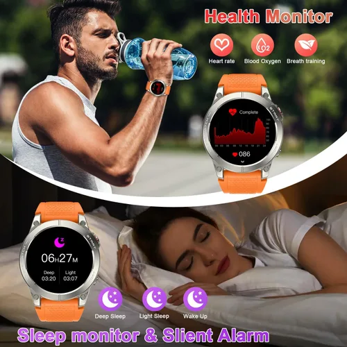 Miniatura 3 de Reloj inteligente para hombres con GPS Fitness: 1.43 "AMOLED Militar Hacer respuesta llamada Correr Relojes digitales para hombre Impermeable