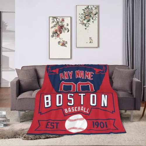 Manta personalizada para fanáticos de la cama, regalo de béisbol, ciudad, invierno, verano, manta de forro polar con nombre y número personalizados,