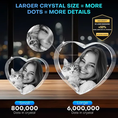 Miniatura 3 de Regalos de fotos de cristal 3D personalizados con grabado láser 3D, marcos de fotos personalizados, aniversario, cumpleaños, boda, regalo