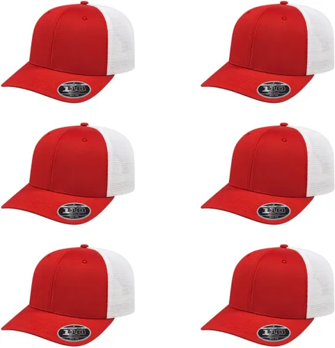 Miniatura 128 de Cap America i8502 Flexfit 110 Premium - Gorra de camionero de perfil medio con 6 paneles de malla trasera con protección UV y cierre ajustable Azul