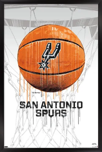 Miniatura 7 de Trends International NBA San Antonio Spurs - Póster de pared Drip Basketball 21, 22.375 x 34 pulgadas, versión premium sin marco