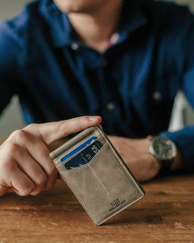 Miniatura 2 de SERMAN BRANDS RFID Blocking Wallet Slim Bifold - Genuine Leather Minimalist Front Pocket Wallets for Men with Money Clip Gift
