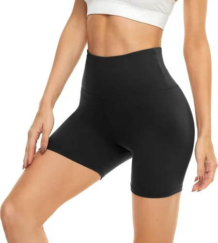 HIGHDAYS Pantalones cortos de ciclista de 5 pulgadas para mujer, cintura alta, control de abdomen, elásticos, pantalones cortos de entrenamiento