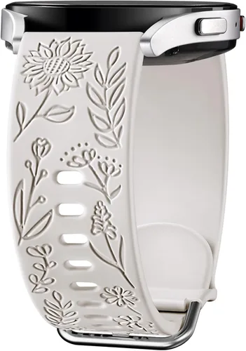 Miniatura 11 de Samsung Galaxy - Correa deportiva de silicona grabada con girasol de 1.575 pulgadas/1.732 pulgadas, para mujeres y hombres Marrón