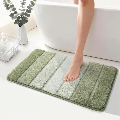 Miniatura 41 de COSY HOMEER Alfombras de baño de 24 x 17 pulgadas, ultra suaves y absorbentes, con respaldo de TPR antideslizante, lavable a máquina, alfombra Beige