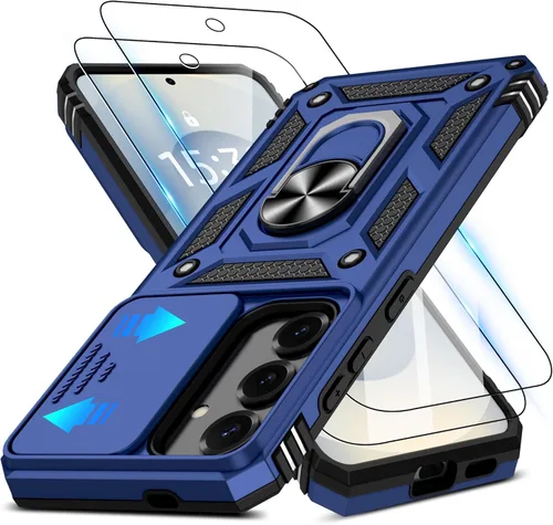 Miniatura 95 de ATUMP Funda para OnePlus Nord N200 5G con protector de pantalla HD con cubierta para cámara deslizante, soporte de anillo de rotación de 360°