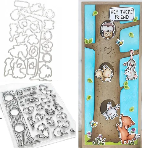 Juego de sellos y troqueles transparentes para hacer tarjetas, plantillas de corte para álbumes de recortes, álbum de fotos, plantilla de estampado