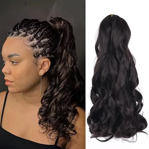 Miniatura 25 de Cabello rizado francés para trenzar de 12 pulgadas, 8 paquetes de cabello rizado preestirado para trenzas de caja, rizos franceses, trenzas