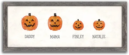 Miniatura 51 de Personal-Prints Familia Jack-O-Lantern – Regalo único personalizado de Halloween u otoño para Acción de Gracias o decoración y inauguración