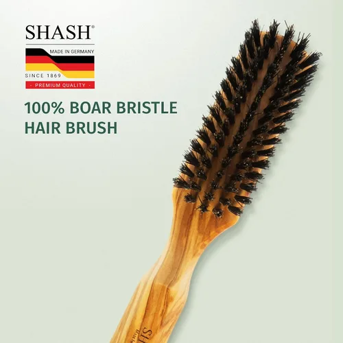 Miniatura 9 de SHASH Cepillo de pelo 100% de cerdas de jabalí de primer corte, adecuado para cabello fino a normal, acondiciona naturalmente el cabello, mejora