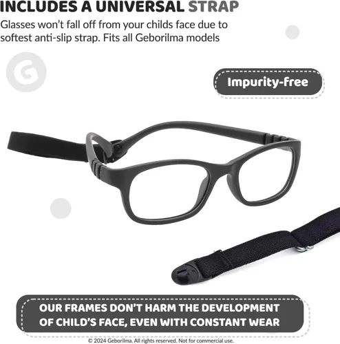 Miniatura 30 de Lentes de marco flexible para niños pequeños, lentes irrompibles para niños de 1 a 3 años, lentes graduados flexibles, marcos de anteojos para niños