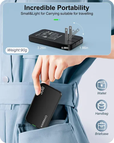 Miniatura 6 de Flat USB Wall Charger, 3 Ports Ultra-Slim Fast Wall Charger for Pixelbook, iPad Pro, iPhone 17/16/15/14 Black