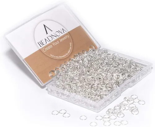 Miniatura 10 de BEADNOVA Anillos de salto de 4 mm plateados para hacer joyas Anillos abiertos para llaveros y reparación de collares (1200 piezas)
