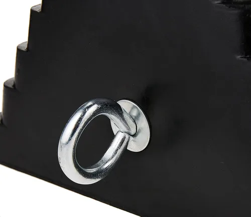 Miniatura 4 de MAXXHAUL 70073 Calzo de rueda resistente de goma sólida con cáncamo (Paquete de 2)