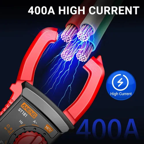 Miniatura 5 de ANENG Pinza digital amperimétrica multímetro 4000 conteos con NCV mide corriente de CA, voltaje CA/CC, capacitancia, resistencia, diodos