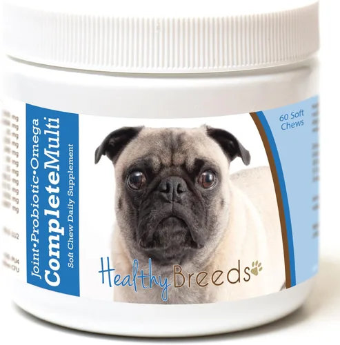 Miniatura 215 de Healthy Breeds Pug todo en uno multivitamínico suave masticable 60