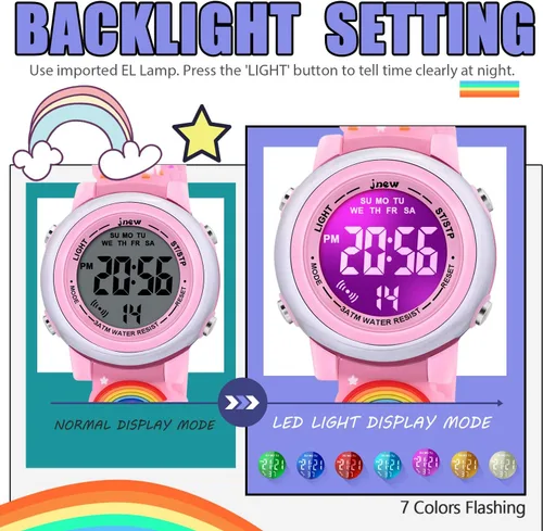 Miniatura 3 de Relojes impermeables de dibujos animados 3D para niñas con alarma, los mejores regalos de juguetes para niñas de 3 a 12 años