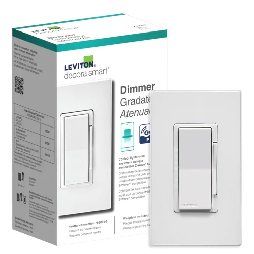 Leviton Decora Smart Dimmer Z-Wave Serie 800, ZW6HD-1RW, Blanco