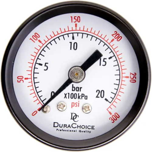 Miniatura 17 de Manómetro utilitario de 1-1/2", WOG, caja de acero negro, 1/8" NPT, montaje trasero central, 0-600PSI