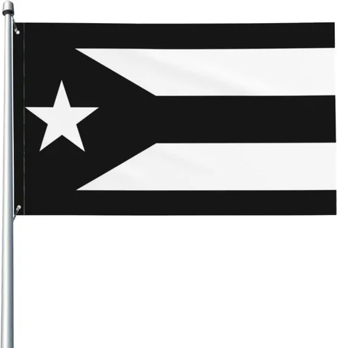 Pr - Bandera de Puerto Rico en blanco y negro y Puerto Rico para fiesta de bienvenida al aire libre, decoración exterior para el hogar, casa,