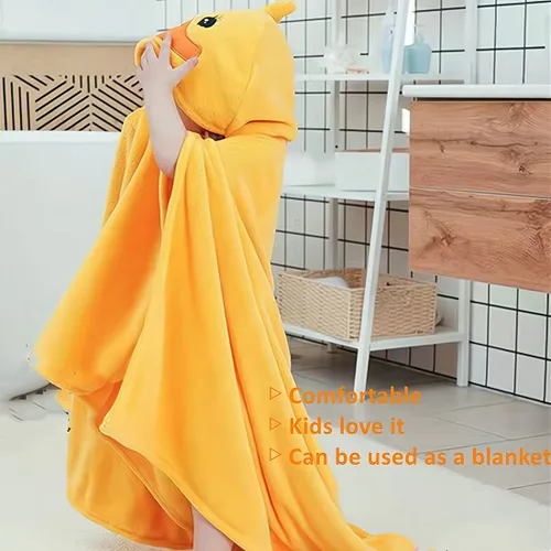 Miniatura 4 de Toallas de bebé con capucha, toalla de baño suave para niños, regalos para niño y niña (pato amarillo)