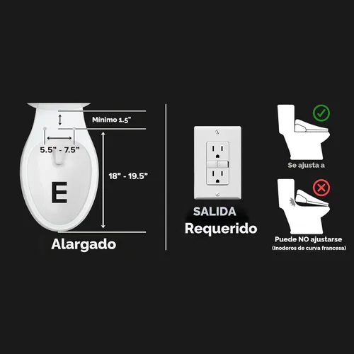 Miniatura 12 de SmartBidet SB-1000 - Asiento para bidé eléctrico con mando a distancia, con calefacción electrónica, secador de aire caliente y función de lavado