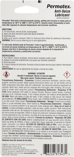 Miniatura 3 de Spray Nine Corporation/Knight Permatex 81343 Lubricante antiagarrotamiento, tubo de 1 onza (4) en lubricante antiagarrotamiento Permatex 81343, tubo