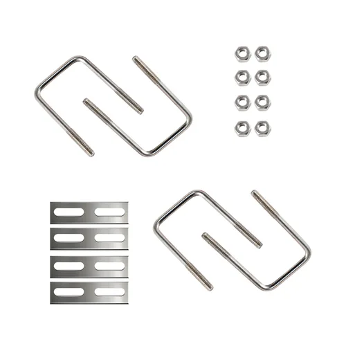 Miniatura 9 de Perno en U de acero inoxidable de 1/4 pulgadas de profundidad x 1-1/2 pulgadas de ancho x 2-1/4 pulgadas de largo, abrazaderas de antena de acero