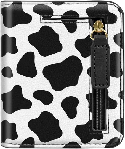 Miniatura 9 de Cartera pequeña con bloqueo RFID para mujer, con bolsillo plegable y compacto, lindo soporte para tarjetas de crédito, ranura para monedas, monedero