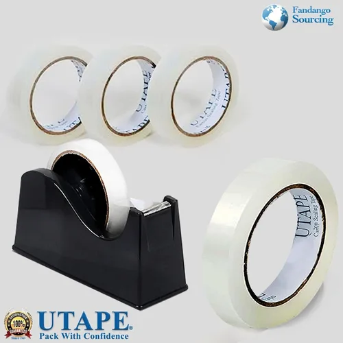 Miniatura 2 de Cinta transparente resistente de 1/2 pulgada x 75 yardas de largo, repuestos de cinta de envío de embalaje disponibles para cajas de mudanza